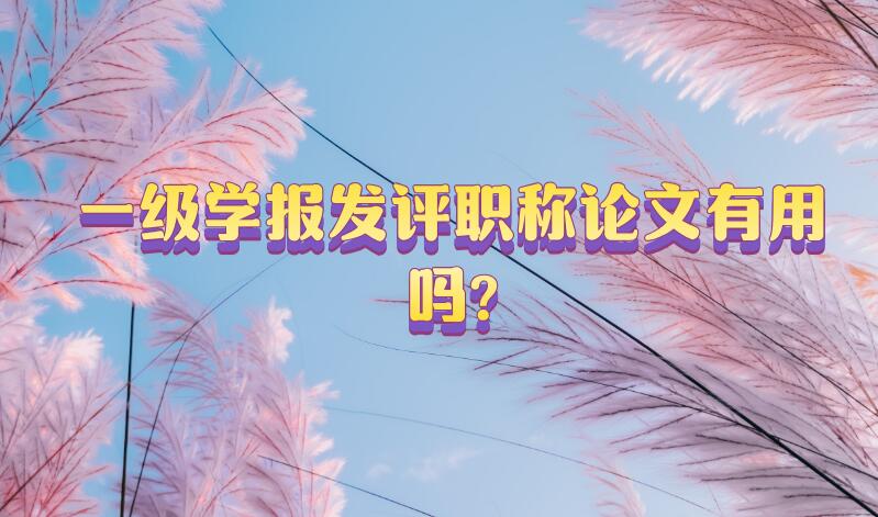一級學報發評職稱論文有用嗎?