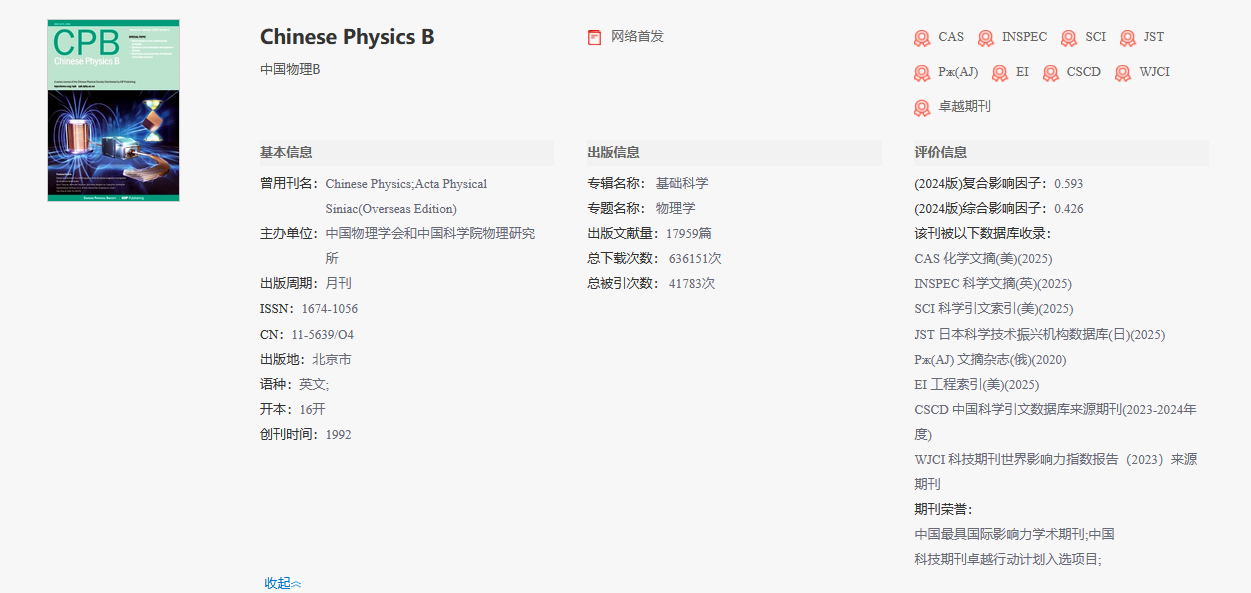 chinese physics b