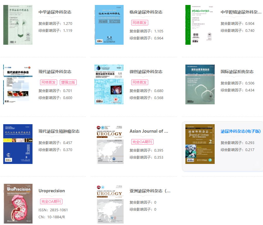 十大泌尿外科核心學(xué)術(shù)期刊